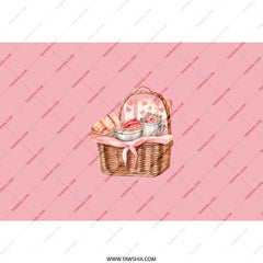 Picnic Basket Tumbler, Food Tumbler, Watercolor Tumbler, Gift for Friend, Tumbler with Straw, Valentines Day Tumbler, Drinkware Tumbler - Tawshia