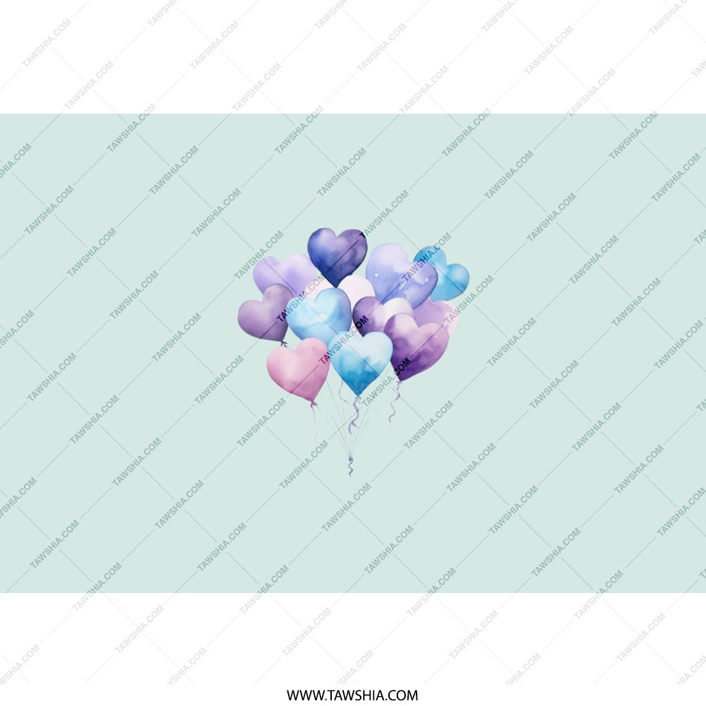 Heart Balloon Tumbler, Watercolor Hearts, Valentine's Day Gift, Cute Tumbler, Pastel Colors, Gift for Her, Birthday Gift - Tawshia