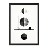 Abstract Balance Wall Art, Minimalist Geometric Print, Black and White Modern Art, Circle Shapes Design, Home Decor Wall Art - Tawshia