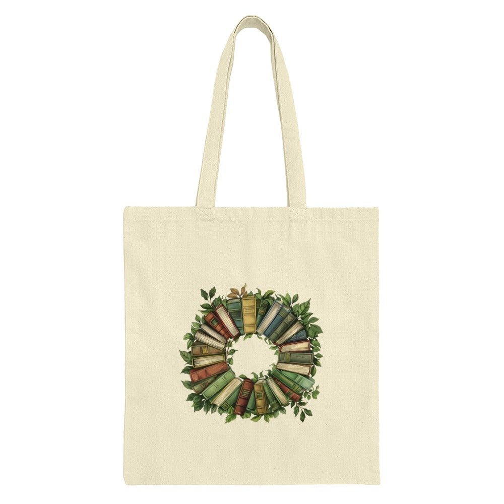 Book Wreath Tote Bag, Book Lover Gift, Reading Tote, Literary Bag, Gift for Reader, Bookish Tote, Library Tote, Novel Tote, Bookworm Bag - Tawshia
