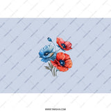 Red and Blue Floral Tumbler, Poppies Flower Tumbler, Unique Tumbler Gift, Flower Lover Gift Idea, Stylish Floral Design - Tawshia
