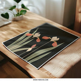 Iris Flower Photographic Print, Botanical Wall Art, Minimalist Floral Art, Modern Home Decor, Dark Floral Print, Iris Art Print - Tawshia