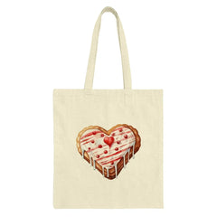 Heart Cookie Tote Bag, Valentines Day Gift, Cute Foodie Bag, Bakery Lover, Holiday Tote, Sweet Treat Bag, Heart Shaped Pastry Bag - Tawshia