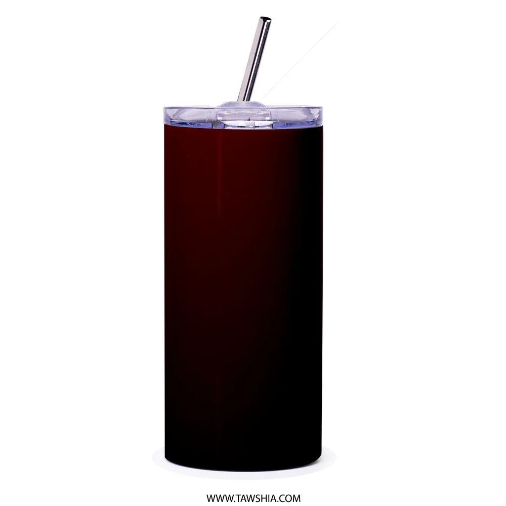 Insulated Red Tumbler with Straw Beverage Holder product