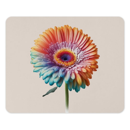 Gerbera Mouse Pad, Rainbow Flower Art, Floral Desk Accessory, Colorful Office Decor, Botanical Gift, Pretty Computer Mat, Vivid Gerbera - Tawshia
