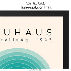 Bauhaus Wall Art, Ausstellung 1923 Print, Modern Art Poster, Teal Geometric Art, Minimalist Wall Decor, Home Decor - Tawshia
