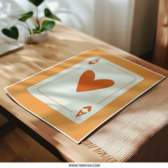 Ace of Hearts Photographic Print, Playing Card Art, Minimalist Wall Decor, Boho Print, Card Game Poster, Trendy Art Print, Gifts - Tawshia