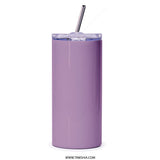 Purple Floral Tumbler, Retro Phone Gift, Flower Tumbler, Vintage Style Cup, Elegant Tumbler Design, Unique Gift Idea, Travel Mug - Tawshia