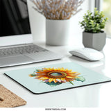 Sunflower Mouse Pad, Floral Mousepad, Sunflower Decor, Office Decor, Flower Desk Accessories, Desk Mat, Cute Mousepad, Botanical Mousepad - Tawshia