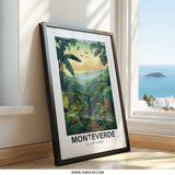 Monteverde Cloud Forest Wall Art, Tropical Landscape Art Print, Costa Rica Scenery Home Decor, Exotic Bird Nature Wall Decor - Tawshia
