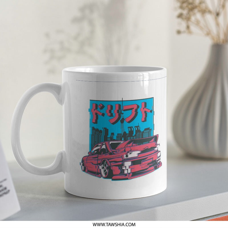 Tokyo Drift Car Design on White Coffee Mug product