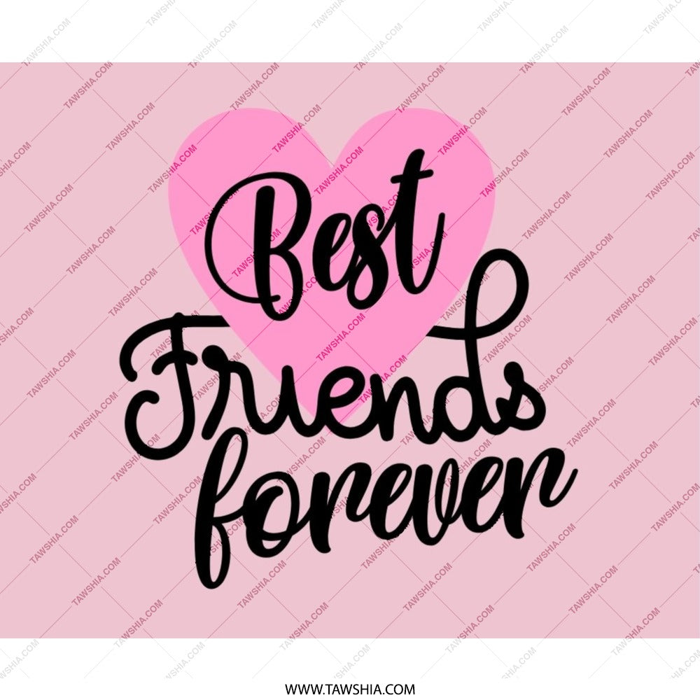 Best Friends Forever Mouse Pad, Pink Heart Mousepad, Friendship Gift, Cute Mouse Pad, Bestie Gift, Gift for Friend - Tawshia
