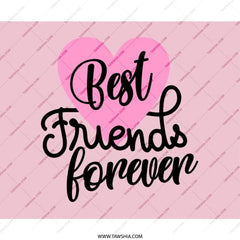 Best Friends Forever Mouse Pad, Pink Heart Mousepad, Friendship Gift, Cute Mouse Pad, Bestie Gift, Gift for Friend - Tawshia