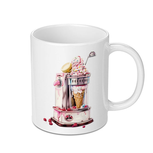 Ice Cream Machine Mug, Funny Mug, Unique Coffee Mug, Dessert Lover Gift, Whimsical Mug, Novelty Mug, Colorful Mug, Gift Idea - Tawshia