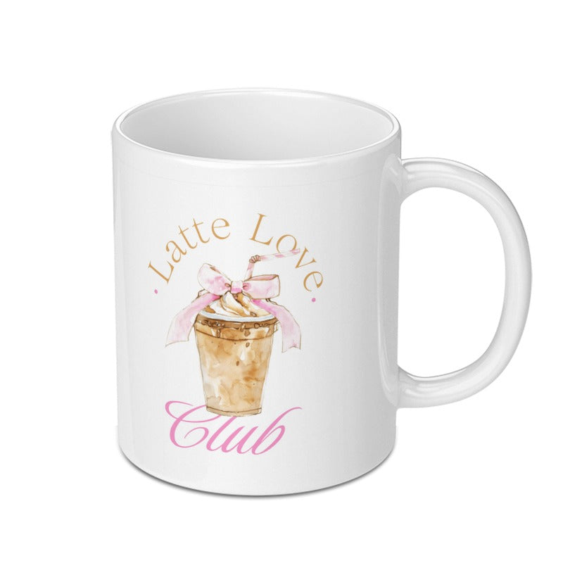 Latte Love Club Mug with Cute Coffee Design product