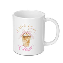 Latte Love Club Mug with Cute Coffee Design product