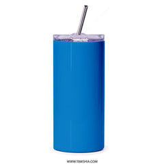 Stylish Blue Insulated Drinking Tumbler with Straw product
