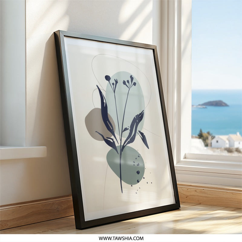 Abstract Floral Wall Art, Minimalist Botanical Print, Boho Home Decor, Modern Art Print, Nature Inspired Wall Decor - Tawshia