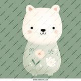 Cute Bear Pinback Button, Floral Bear Button, Animal Button, Pastel Button, Kawaii Pin Button, Trendy Badge, Aesthetic Pin, Gift for Friends - Tawshia