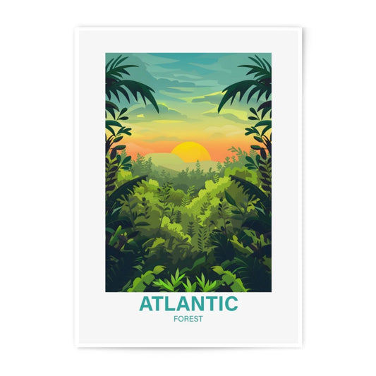 Atlantic Forest Photographic Print, Tropical Jungle Art, Nature Wall Decor, Sunset Landscape, Rainforest Scenery - Tawshia