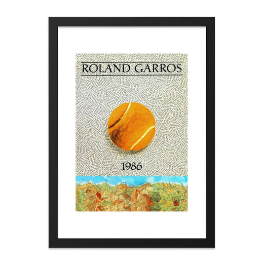 Roland Garros 1986 Wall Art, Tennis Ball Print, Vintage Sports Poster, French Open Decor, Unique Gift for Tennis Lovers, Sports Fan Gift - Tawshia