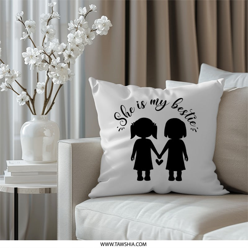 Bestie Pillow, Friendship Pillow, Gift for Best Friend, Best Friend Ever Decor, Soul Sister Pillow, Room Decor for Girls, Best Friend Gift - Tawshia