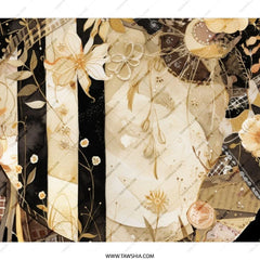 Floral Stripe Backpack, Striped Floral Print Backpack, Stylish Flower Backpack, Elegant Backpack, Artistic Backpack - Tawshia