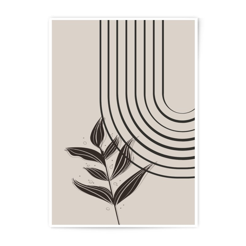 Minimalist Leaf Photographic Print, Neutral Tones Art, Modern Abstract Art, Botanical Print, Home Decor, Wall Art, Simple Design - Tawshia