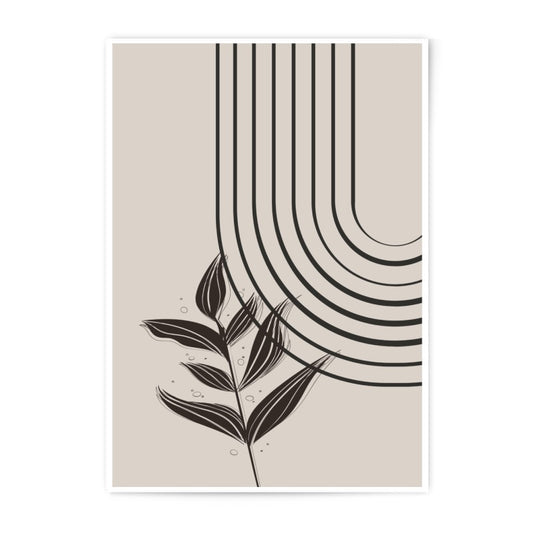 Minimalist Leaf Photographic Print, Neutral Tones Art, Modern Abstract Art, Botanical Print, Home Decor, Wall Art, Simple Design - Tawshia