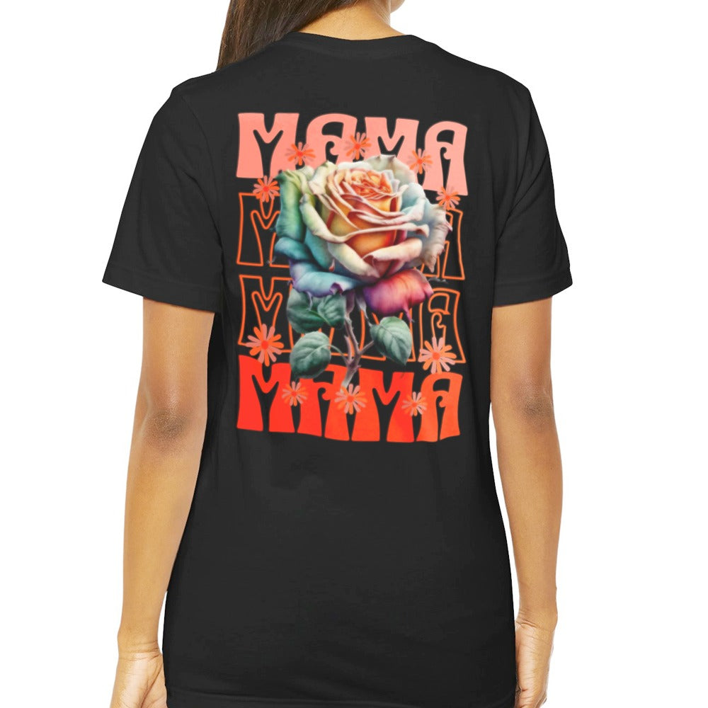 Vibrant Mama Graphic Tee with Floral Back Design product type