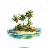 Tropical Island Pillow, Palm Tree Scene Throw Pillow, Beach Coastal Decor Pillow, Vacation Vibes Accent Pillow, Island Getaway Cushion - Tawshia