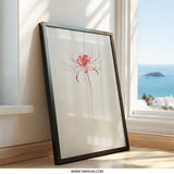 Red Spider Lily Wall Art, Floral Print, Botanical Art, Japanese Flower Art, Elegant Wall Decor, Modern Art Print, Floral Wall Art - Tawshia