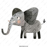 Cute Elephant Pinback Button, Baby Animal Badge, Cartoon Elephant Pin, Gift for Elephant Lovers, Zoo Animal Button, Party Favor Pin - Tawshia