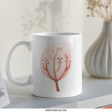 Pink Tree Mug, Give Back Mug, Artsy Coffee Cup, Unique Tea Mug, Inspirational Mug, Gift Mug for Friends, Artistic Mug, Ceramic Mug - Tawshia