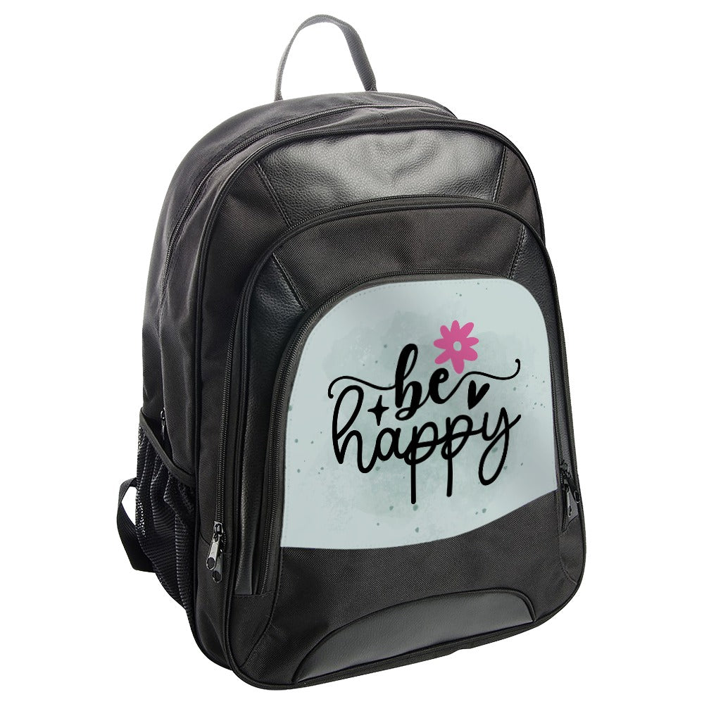 Be Happy Backpack, Floral Backpack, Motivational Backpack, School Backpack, Everyday Backpack, Flower Design Backpack (130 characters) - Tawshia