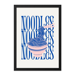 Noodles Wall Art, Foodie Print, Kitchen Decor, Modern Typography, Fun Wall Decor, Ramen Lover Gift, Noodle Bowl Art, Restaurant Wall Art - Tawshia