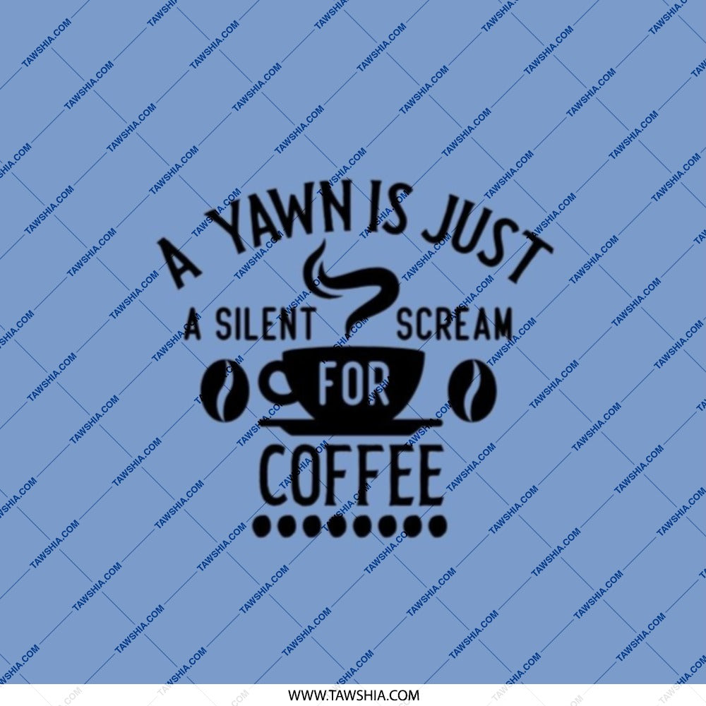 Yawn Coffee Pocket Mirror, Funny Quote Gift, Silent Scream, Coffee Lover, Portable Mirror, Makeup Mirror, Handbag Mirror - Tawshia