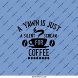 Yawn Coffee Pocket Mirror, Funny Quote Gift, Silent Scream, Coffee Lover, Portable Mirror, Makeup Mirror, Handbag Mirror - Tawshia