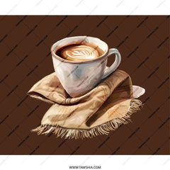 Coffee Art Mouse Pad, Latte Art, Cozy Desk Decor, Home Office Gift, Cute Mousepad, Coffee Lover Gift, Aesthetic Mouse Mat, Desk Accessories - Tawshia