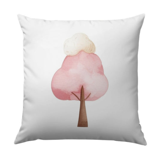 Pink Tree Pillow, Watercolor Pillow, Cute Pillow, Decorative Pillow, Spring Pillow, Kids Pillow, Home Decor Pillow - Tawshia