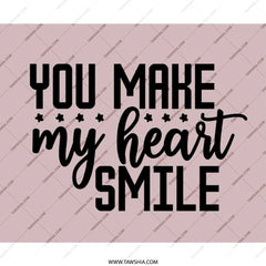 You Make My Heart Smile MousePad, Romantic Mouse Pad, Cute Office Decor, Gift for Her, Valentines Day Mousepad, Love Mouse Pad - Tawshia
