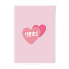 Friends Photographic Print, Heart Prints, Best Friends Gift, Friendship Art, Pink Wall Decor, Cute Print, Minimalist Art Print - Tawshia
