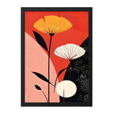 Floral Wall Art, Abstract Flowers Print, Botanical Art, Modern Home Decor, Orange Red Art, Living Room Art, Bedroom Wall Decor - Tawshia