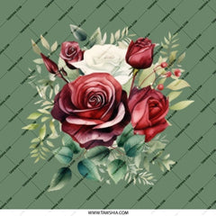 Floral Pocket Mirror, Rose Pocket Mirror, Red Rose Design, Elegant Compact Mirror, Cute Gift for Her, Bridal Shower Gift, Women Gift - Tawshia
