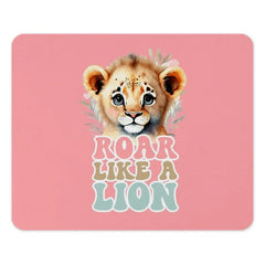 Roar Like a Lion Mouse Pad, Cute Animal Desk Accessory, Inspirational Office Decor, Lion Cub Mousepad, Pink Pastel Aesthetic - Tawshia