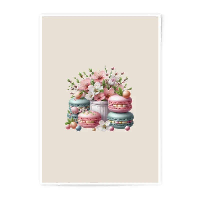Macarons Photographic Prints, Flower Art Prints, Elegant Wall Decor, Kitchen Art, Spring Art Print, Foodie Gift, Home Decor Art - Tawshia