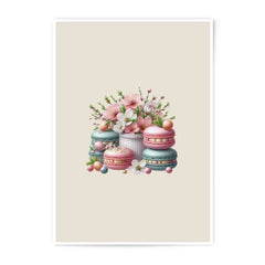 Macarons Photographic Prints, Flower Art Prints, Elegant Wall Decor, Kitchen Art, Spring Art Print, Foodie Gift, Home Decor Art - Tawshia