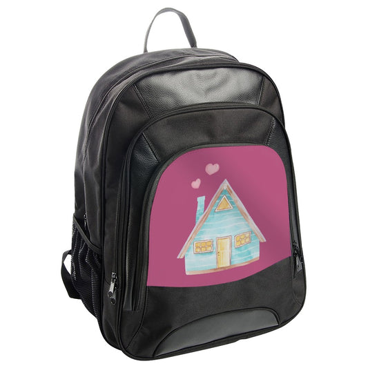 Blue House Backpack, Cottagecore Backpack, Heart Backpack, Home Backpack, Aesthetic Backpack, Cute Backpack for School, Travel Backpack - Tawshia