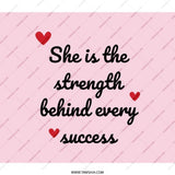 Strength Behind Success Backpack, Motivational Bag, Inspirational Quote, Gift for Her, Everyday Backpack, Heart Design - Tawshia