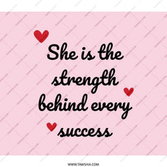 Strength Behind Success Backpack, Motivational Bag, Inspirational Quote, Gift for Her, Everyday Backpack, Heart Design - Tawshia